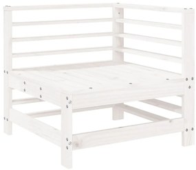6 pcs conjunto lounge de jardim pinho maciço branco