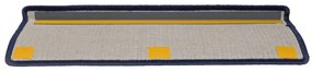 Tapete/carpete para degraus 15 pcs 65x21x4 cm cinzento e azul