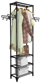 Suporte para roupas aço e tecido não tecido 55x28,5x175cm preto