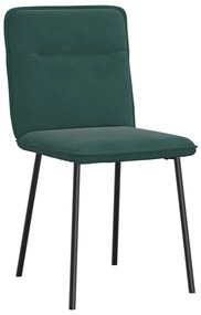 Cadeiras de jantar 2 pcs veludo verde-escuro