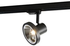 Foco de calha moderno trifásico preto AR111 - Jeany Moderno
