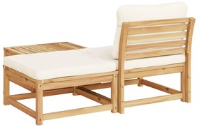 3 pcs conjunto lounge de jardim c/ almofadões acácia maciça