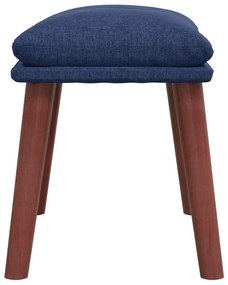 Cadeira de descanso com banco p/ pés tecido azul