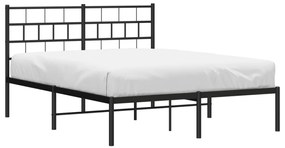 Estrutura de cama em metal com cabeceira 150x200 cm preto