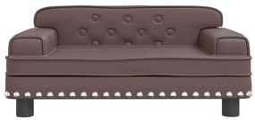 Cama para cães 70x45x30 cm couro artificial castanho