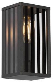 Candeeiro de parede exterior moderno preto com vidro fumê 26 cm IP44 - Dijon Moderno