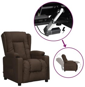 Poltrona elevatória couro artificial castanho