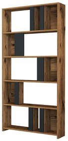 Estante Lima – Nogueira e Antracite – 90x180x20 cm