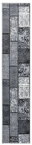 vidaXL Passadeira c/ padrão de blocos 60x450 cm polipropileno cinzento