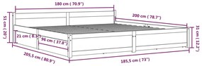 Estrutura cama c/ gavetas 180x200 cm tamanho Super King branco