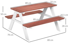 Conjunto de Mesa e 2 Bancos Infantil de Madeira Mesa de Piquenique par
