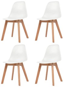 vidaXL Cadeiras de jantar 4 pcs plástico branco