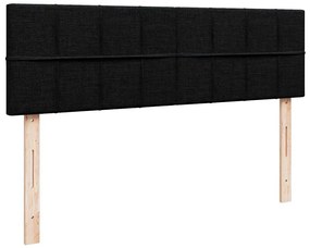 Cama otomana com colchão 140x200 cm tecido preto