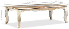 Mesa de centro madeira de acácia maciça 110x60x35 cm