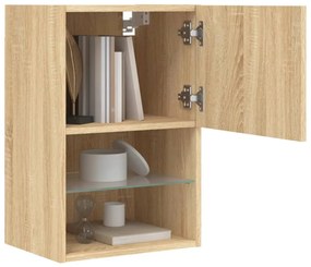 Móvel de TV com luzes LED 40,5x30x60 cm carvalho sonoma