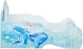 CAMA INFANTIL DE TRENÓ FROZEN 2 CRIANÇA COM COLCHÃO E ALMOFADA 85x73x158 cm