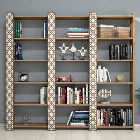 Estante City – Walnut Cream – 184,6 x 170 x 24,2 cm