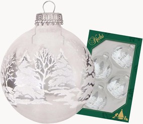 Bolas de Natal pintadas à mão Winter Forest, conjunto de 4