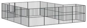 Parque para cães com 16 painéis aço galvanizado preto