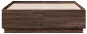 Estrutura de cama 140x190cm derivados madeira carvalho castanho