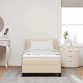 Cama Box Spring com Colchão Creme 90x200 cm Tecido