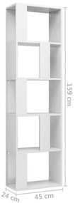 Estante/divisória derivados de madeira branco brilhante