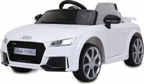 Carro elétrico para crianças 12V Audi TT RS pneus de borracha maciça, banco em pele sintética Branco