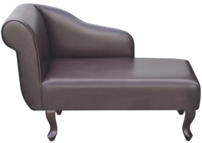 Chaise longue couro artificial castanho