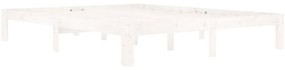 Estrutura de cama 160x200 cm pinho maciço branco