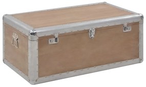 Caixa de arrumação madeira de abeto maciça 91x52x40 cm castanho