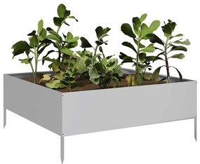 Canteiro elevado de jardim 100x100x25 cm aço galvanizado