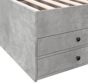 Sofá-cama com gavetas sem colchão 90x200 cm cinzento cimento