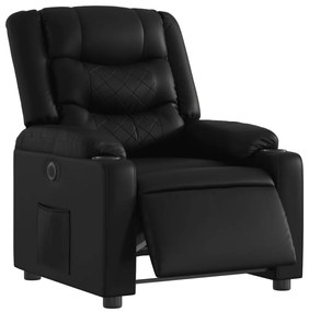 Poltrona reclinável elétrica couro artificial preto