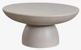 Mesa De Centro Para Jardim Redonda Ø70 Cm Em Cimento Zenadia Cinzento Areia - Sklum