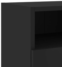 Móveis de parede p/ TV 2 pcs 60x30x30cm derivados madeira preto