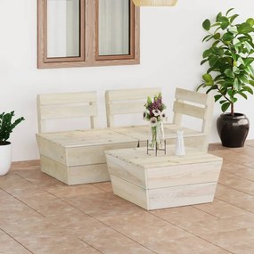 vidaXL 3 pcs conjunto lounge de paletes madeira de abeto impregnada