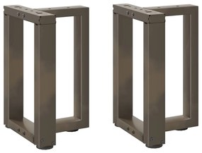 vidaXL Pés para mesa de centro em forma de T, 2 peças, preto, 28x25x(42-43) cm, aço