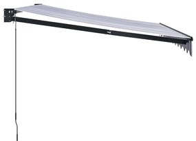 Toldo retrátil 3x2,5 m tecido e alumínio azul e branco