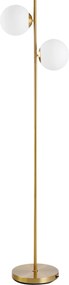 Candeeiro de pé de design para sala de estar, estilo neo-retro, com 2 lâmpadas esféricas, potência máxima de 40 W, em metal dourado