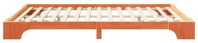 Estrutura de cama de chão Castanho 160 x 210 cm Madeira maciça