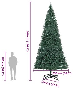 Árvore de Natal artificial com suporte 500 cm PVC verde