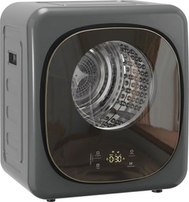 HOMCOM Secadora 4 kg, design compacto, 5 modos, temporizador, Cinza+Preto | Aosom Portugal