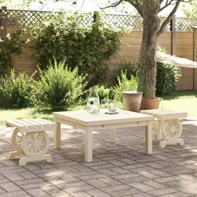 vidaXL Apoios de pés para jardim 2 pcs madeira de abeto maciça