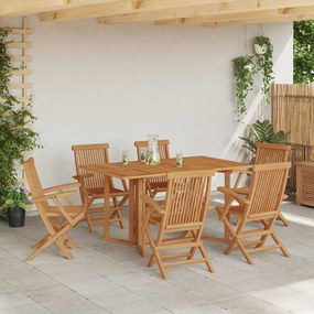 vidaXL Conjunto de Jantar para Jardim de 7 Peças em Madeira Sólida Teak