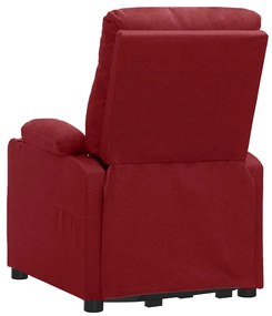 Poltrona elevatória de massagens tecido vermelho tinto
