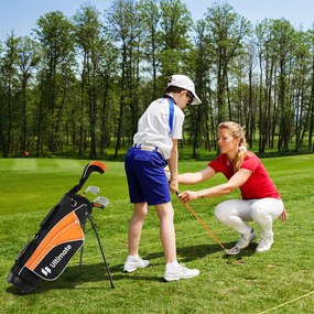Conjunto de tacos de golfe para iniciantes com 9 peças e bolsa para tripé, design ergonômico e metal resistente