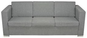 Conjunto de sofás, 2 pcs, tecido cinzento claro