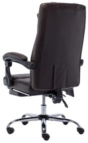 Cadeira escritório c/ função massagem couro artificial castanho
