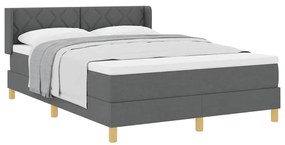 Cama Box com Colchão Cinza Escuro, 140 x 190 cm, Têxtil