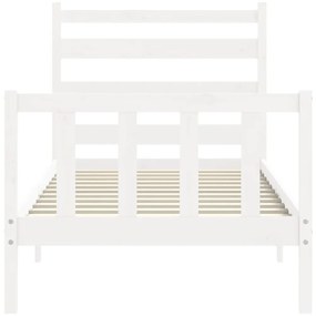 Cama sem colchão 100x200 cm madeira de pinho maciça branco